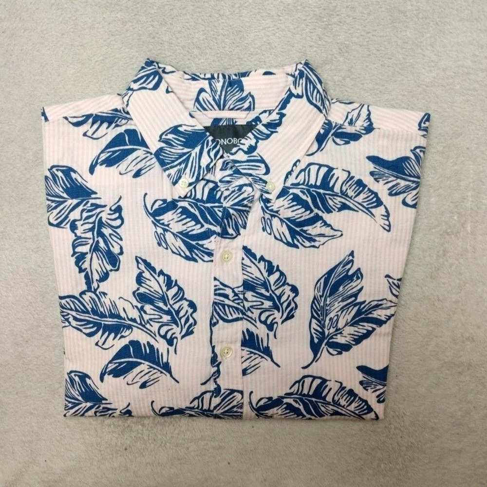 Bonobos Shirt Mens M Pink Floral Button-Up Long Sleeve Everyday Standard Fit